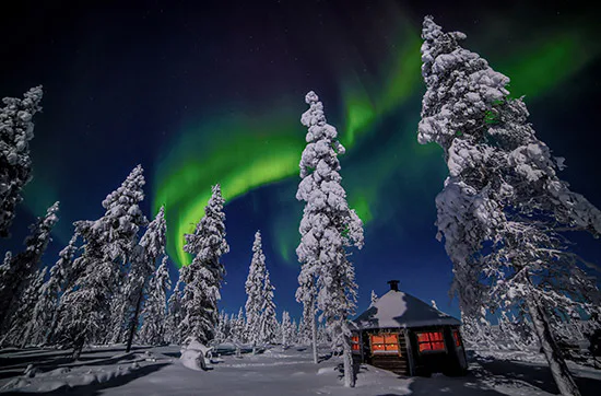 Übernachtung in der Glasdach-Hütte in Lappland für 2 - 3