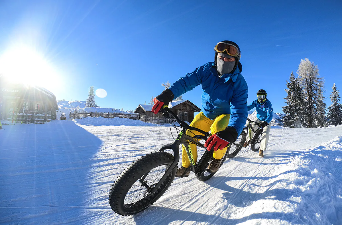 Fatbike-Downhill auf Schnee am Hochwurzen - 1