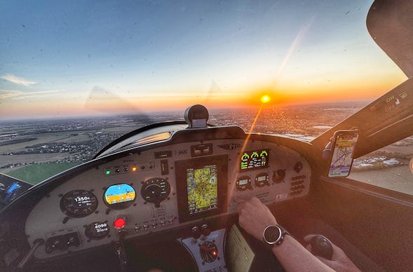 Flugzeug Rundflug Taucha (Sunset)