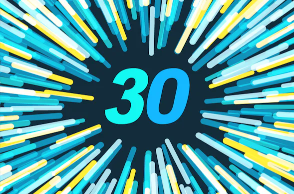 Flexibles Geschenk 30. Geburtstag (Blau-Gelb)