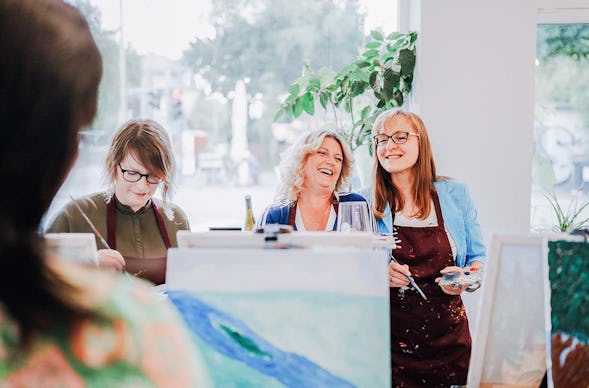 Paint & Drink mit Strukturpaste Hamburg