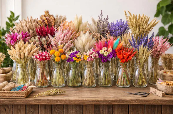 Trockenblumen Haarkranz selber machen Pliening